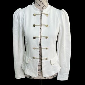 Express Elegant White Military-Style Women's Jacket